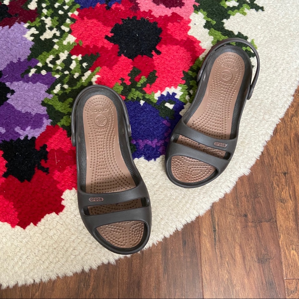 Crocs Brown Slingback Strappy Sandal Slides